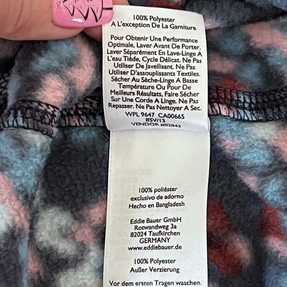 Eddie Bauer Woman's Sz S Pink Blue Black Fleece  1/4 Zip Pullover Jacket - Picture 6 of 8
